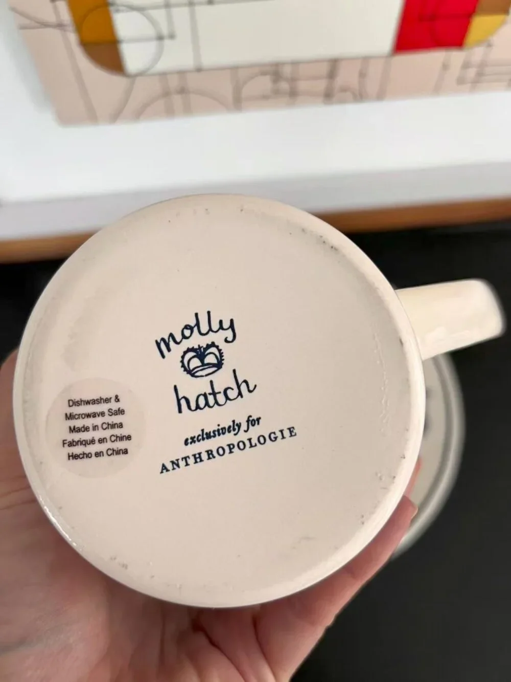 Brand New Anthropologie Molly Hatch Stoneware Cat Mom Mug / Plate Combo